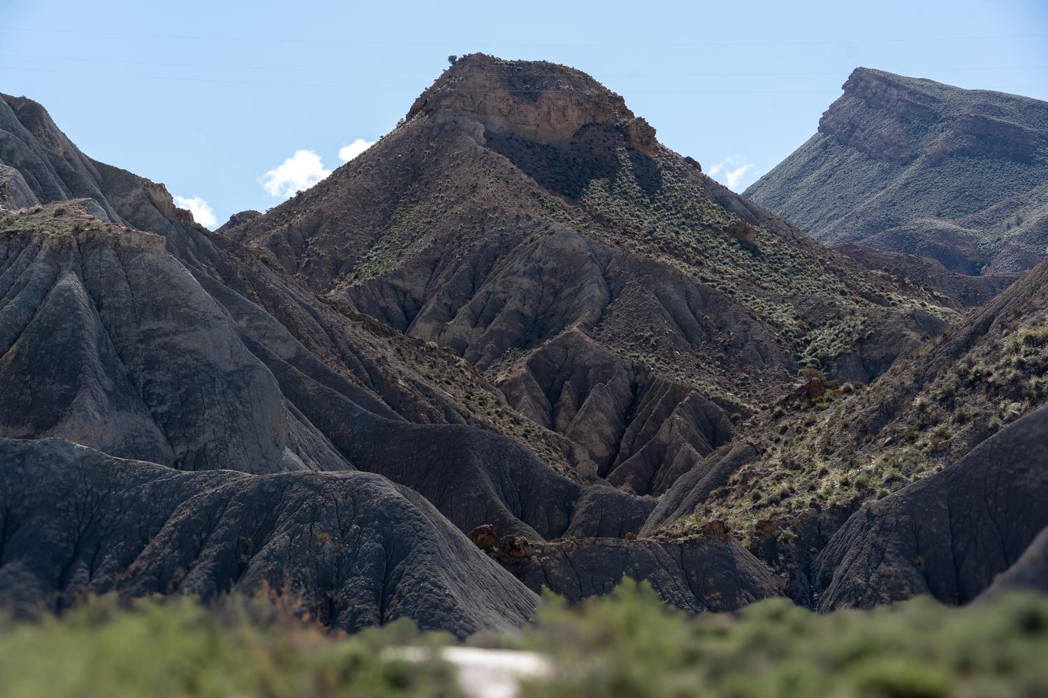 The rough and arid country leading to the peak of Cerro Alfaro