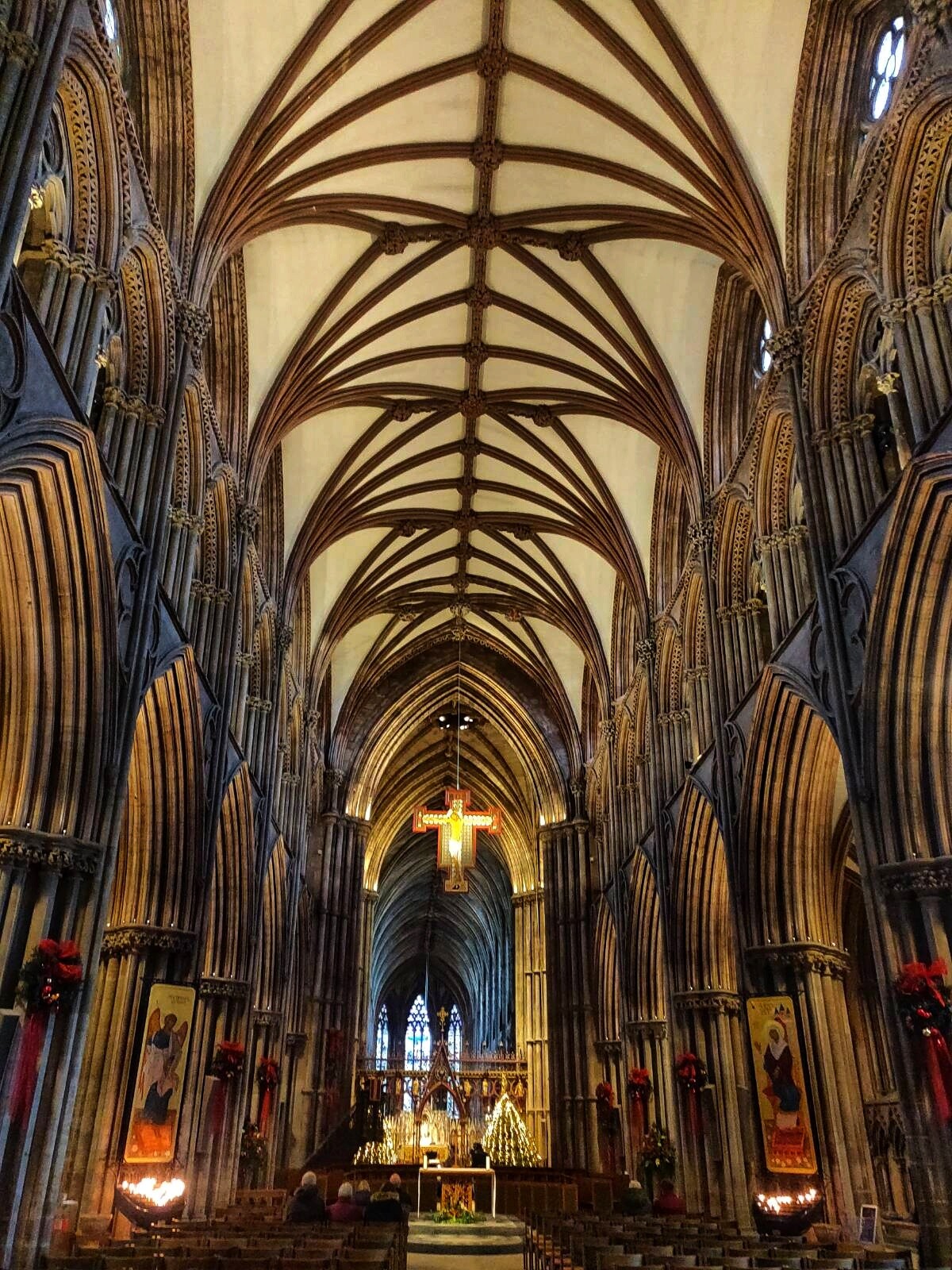 The inside of Lichfield Cathedral, UK