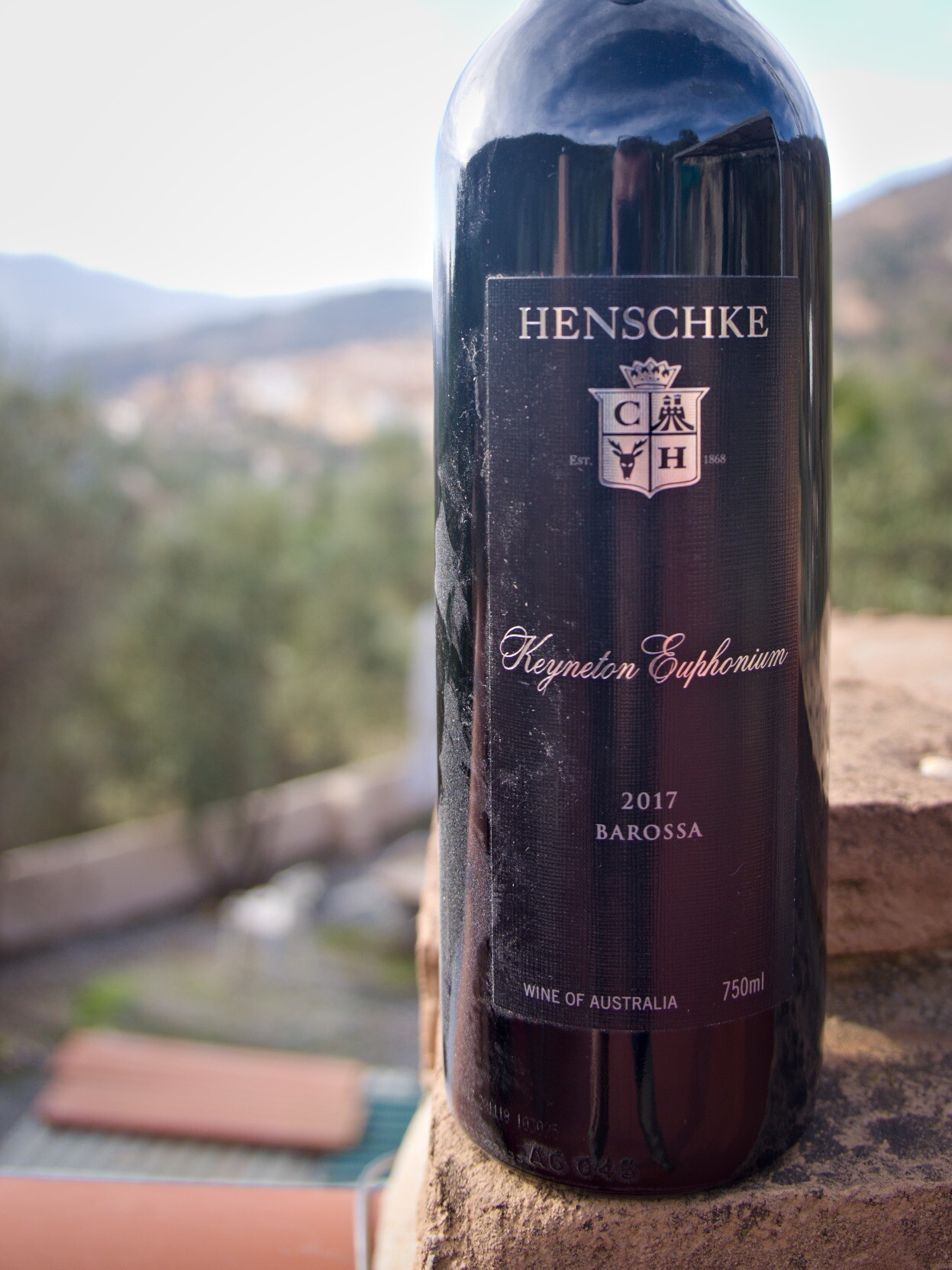 A bottle of Henschke Keyneton Euphonium 2017 from the Borossa Valley, Australia