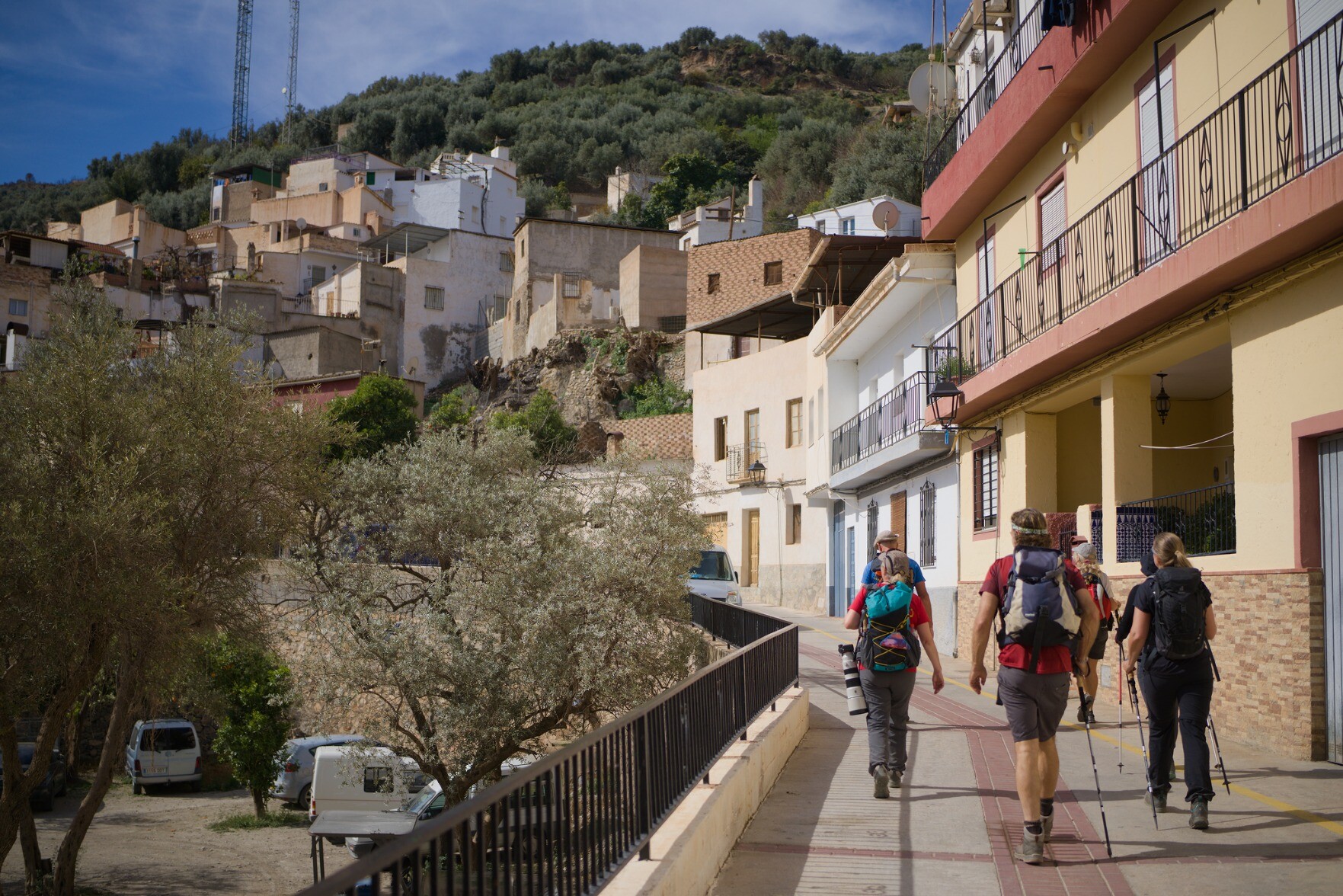 People entering the spanish village of Izbor in southern Spain
