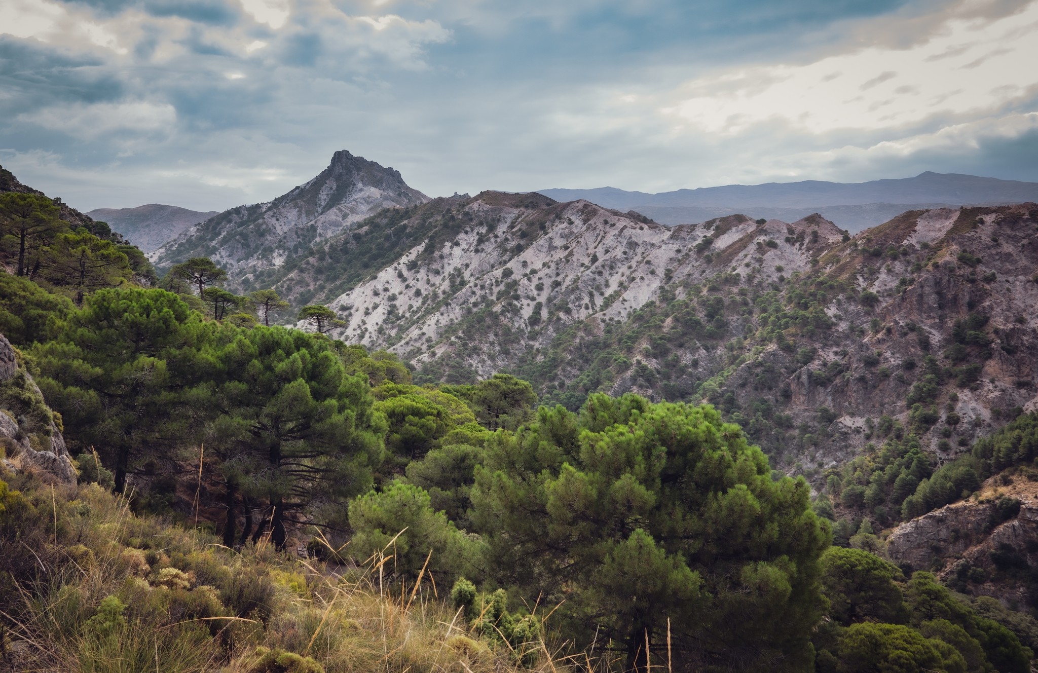 Ascending to Pico de la Carne there is a good view of the stunning peak of Trevenque across the valley of the Arroyo de Huenes