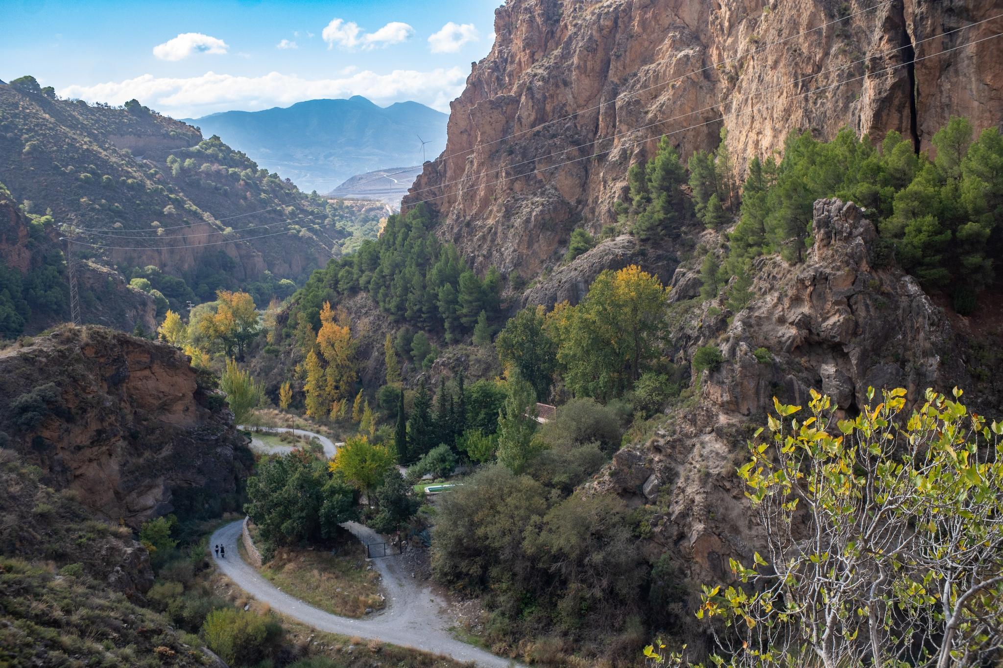 View down the valley towards Niguelas from near our high point. Autumn colors on the trees