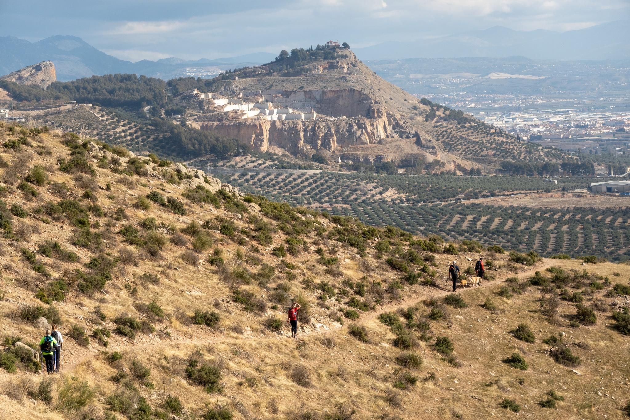 The route back with views to the marble quarry and Ermita on the hill