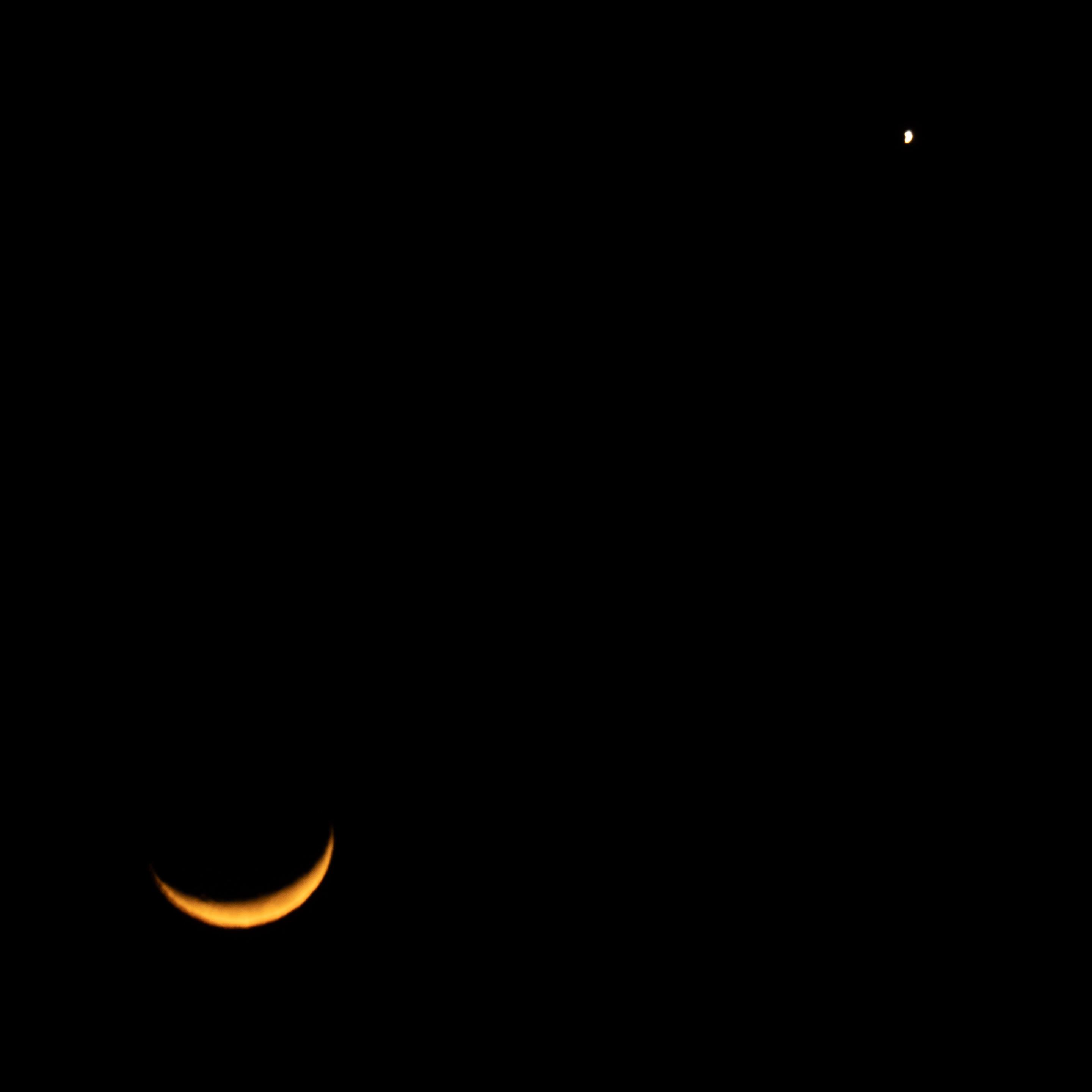 The Moon and Venus to the top right