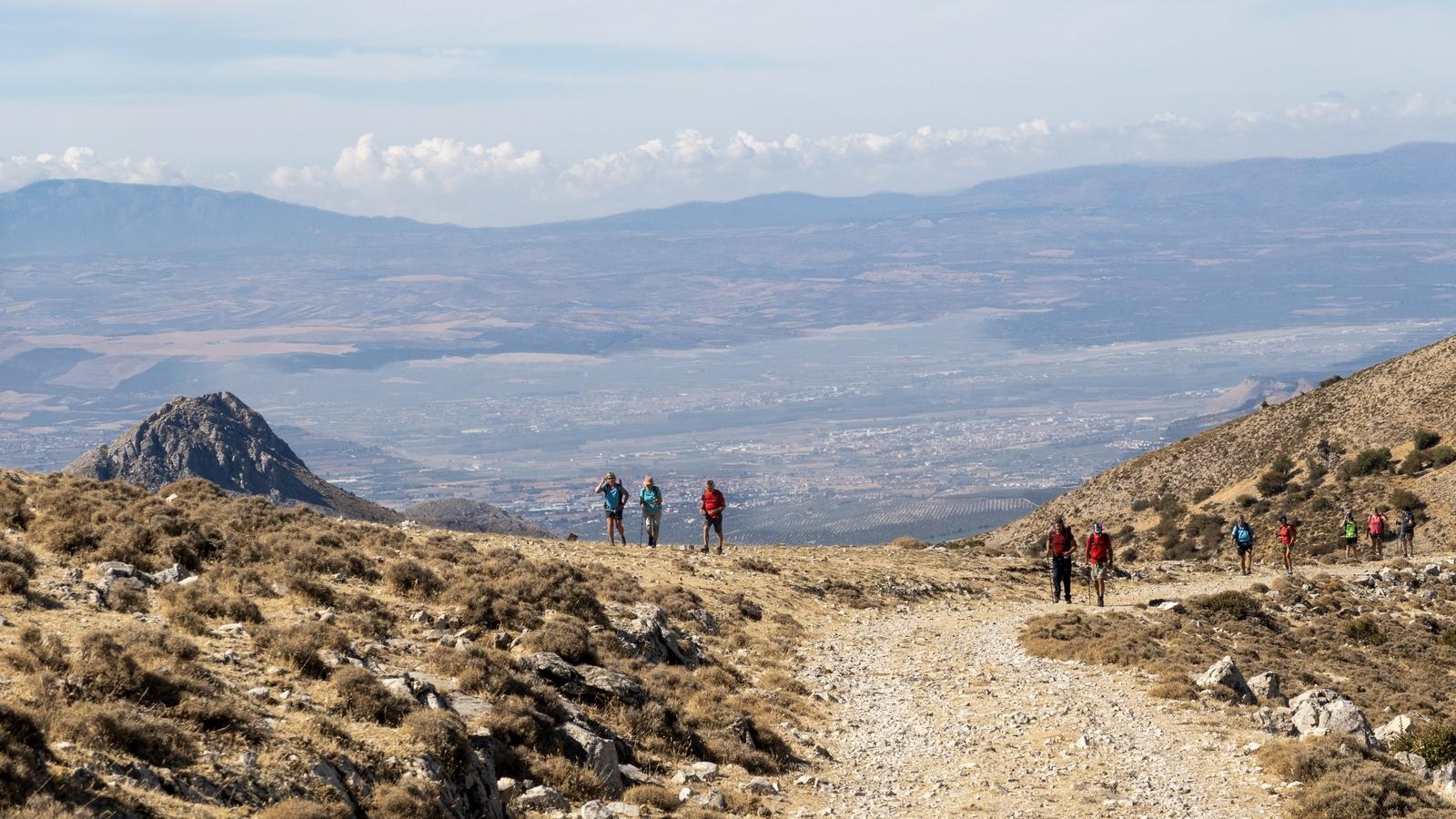 At the col before Cerro Telegrafo. The peak to the left is Peñon de la Mata