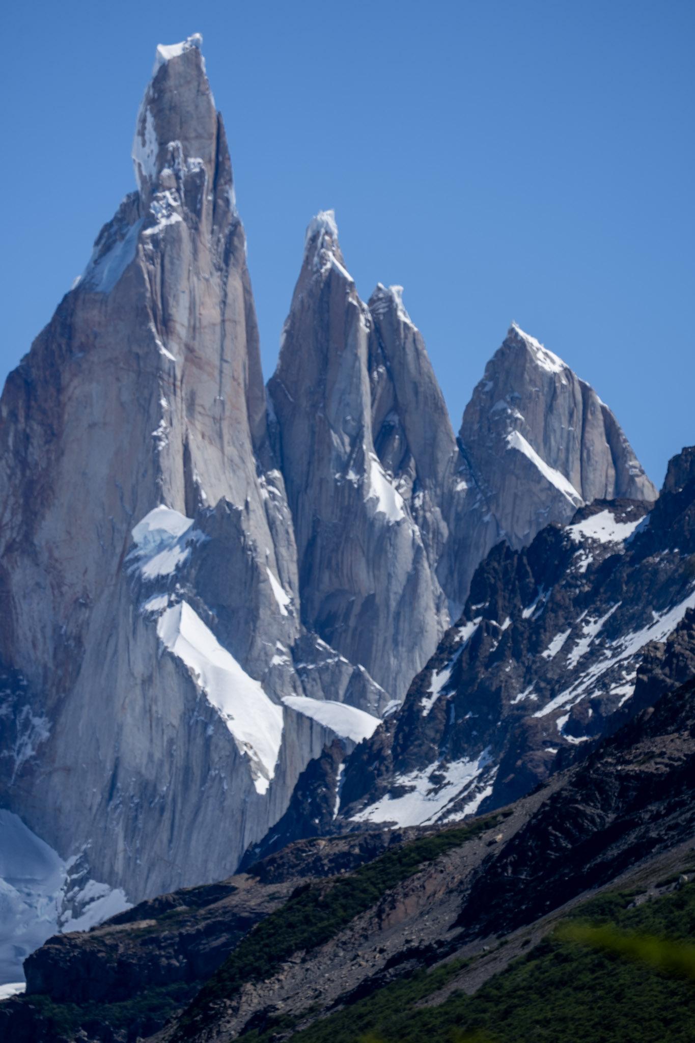 Cerro Torre, Egger and Standhardt with snow mushrooms atop the summit