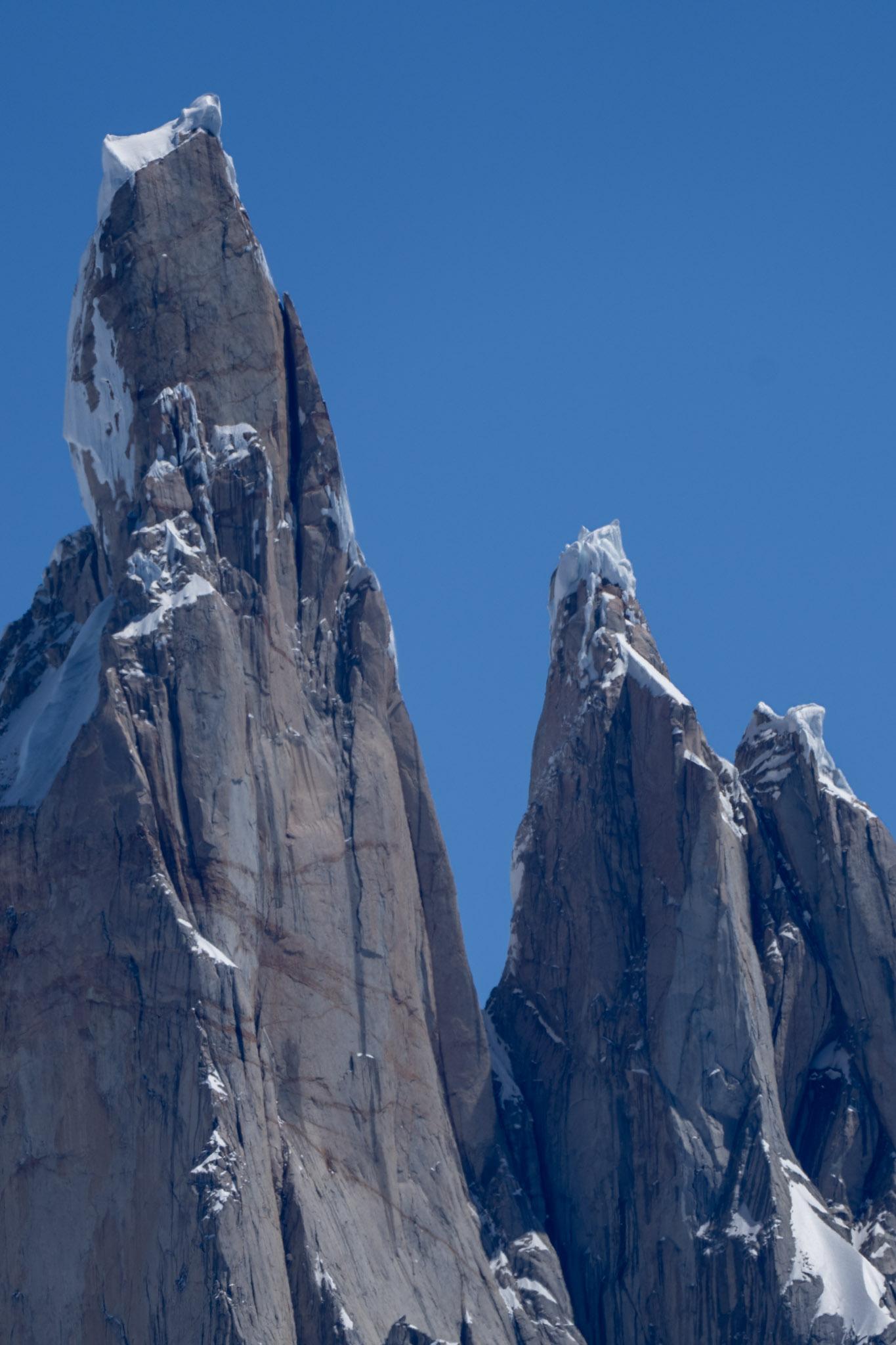 Cerro Torre, Egger and Standhardt with snow mushrooms atop the summit