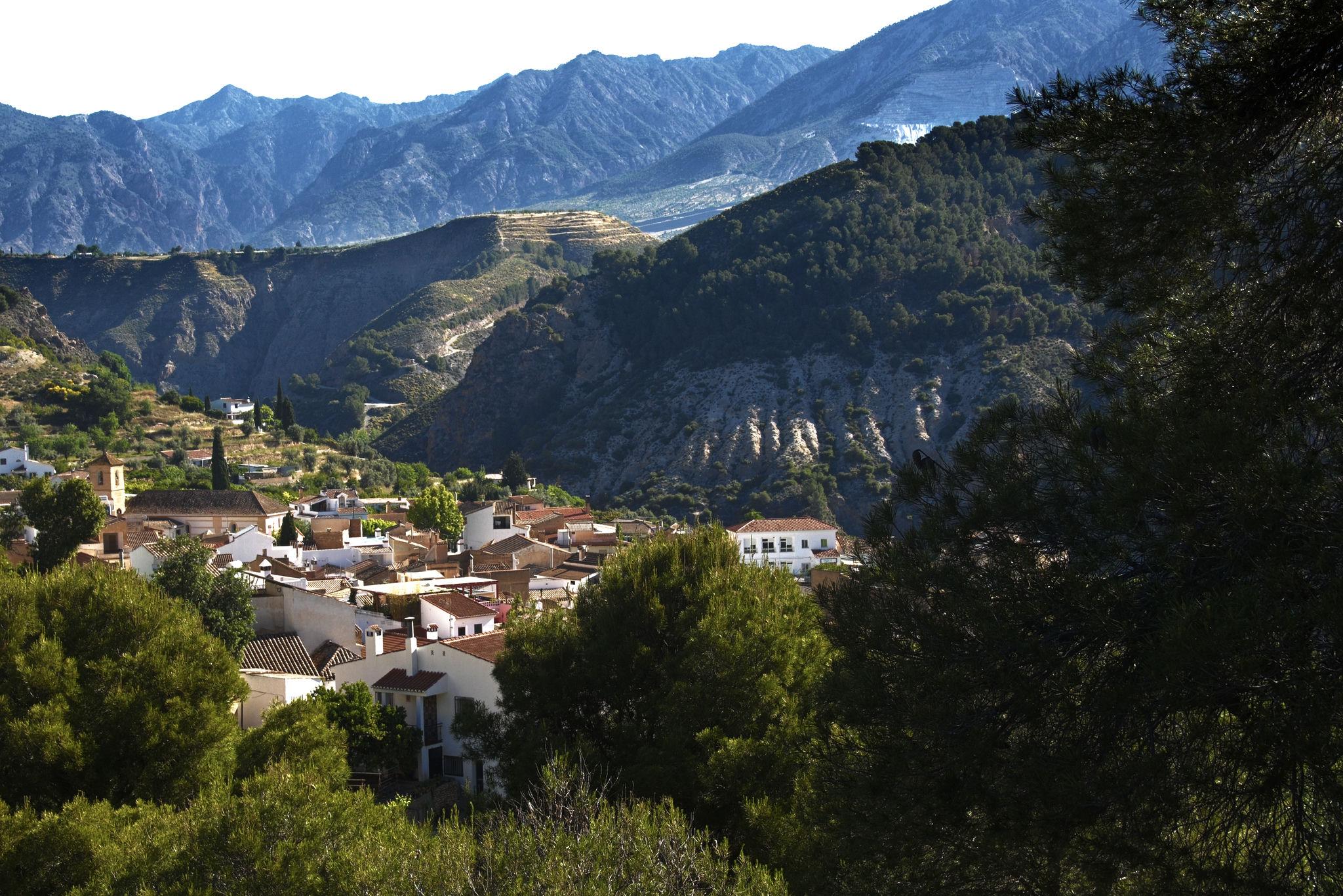 The village of Conchar in the Lecrin valley at the foot of the Sierra Nevada mountains of Spain