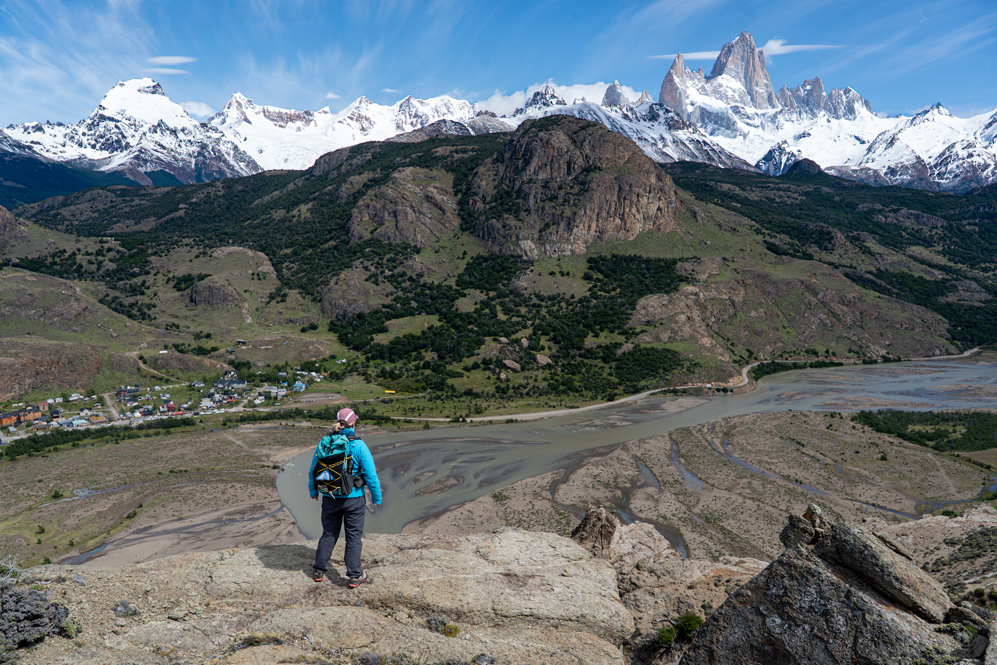Looking down to El Chalten